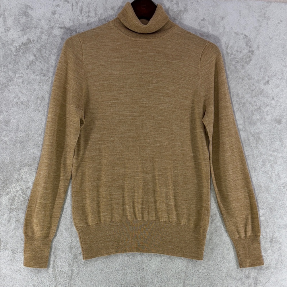 J. Crew Turtleneck Sweater in a Merino Wool Blend - Heather Acorn - Size M